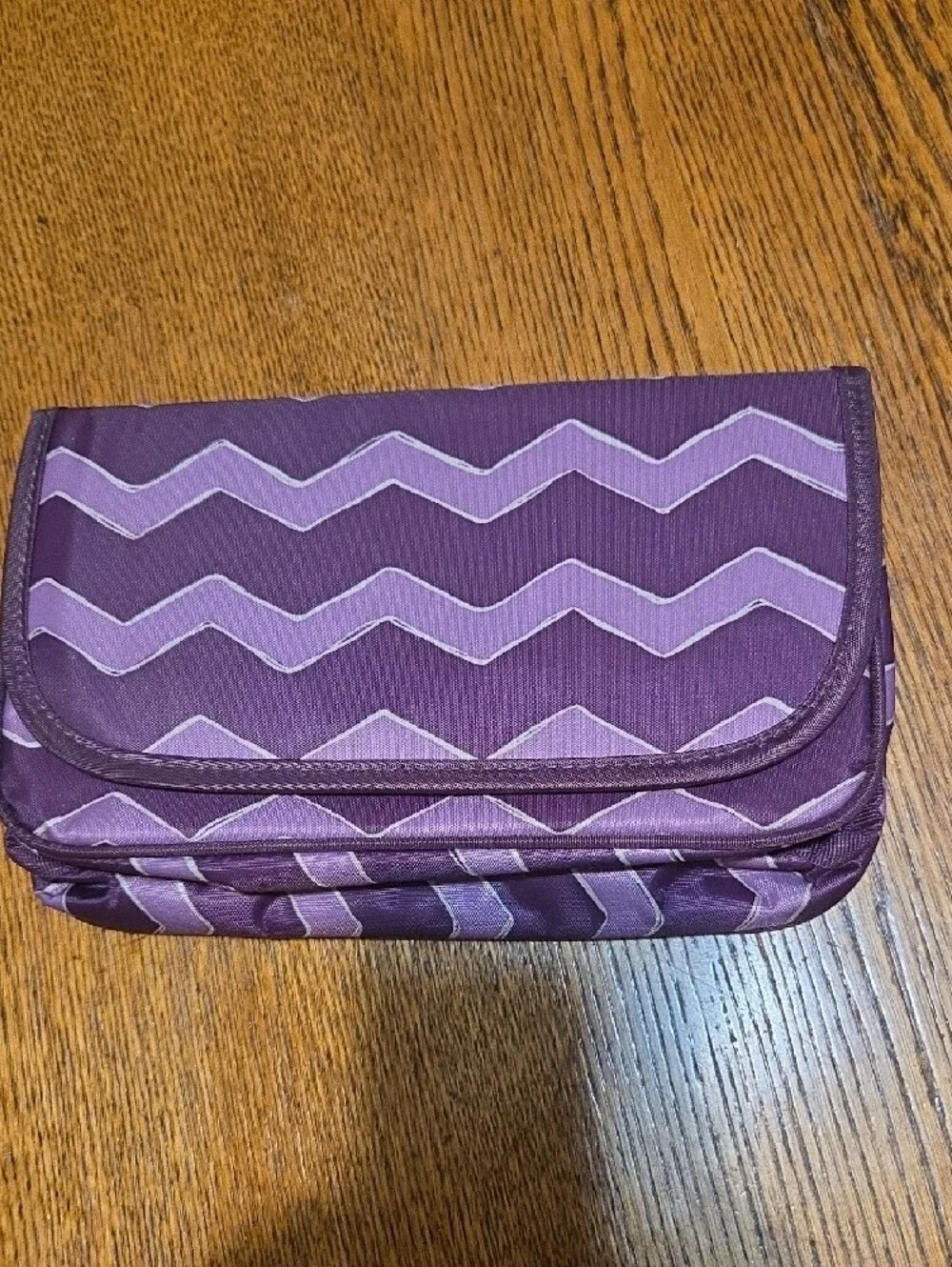 Purple Travel Organizer Pouch with Mirror